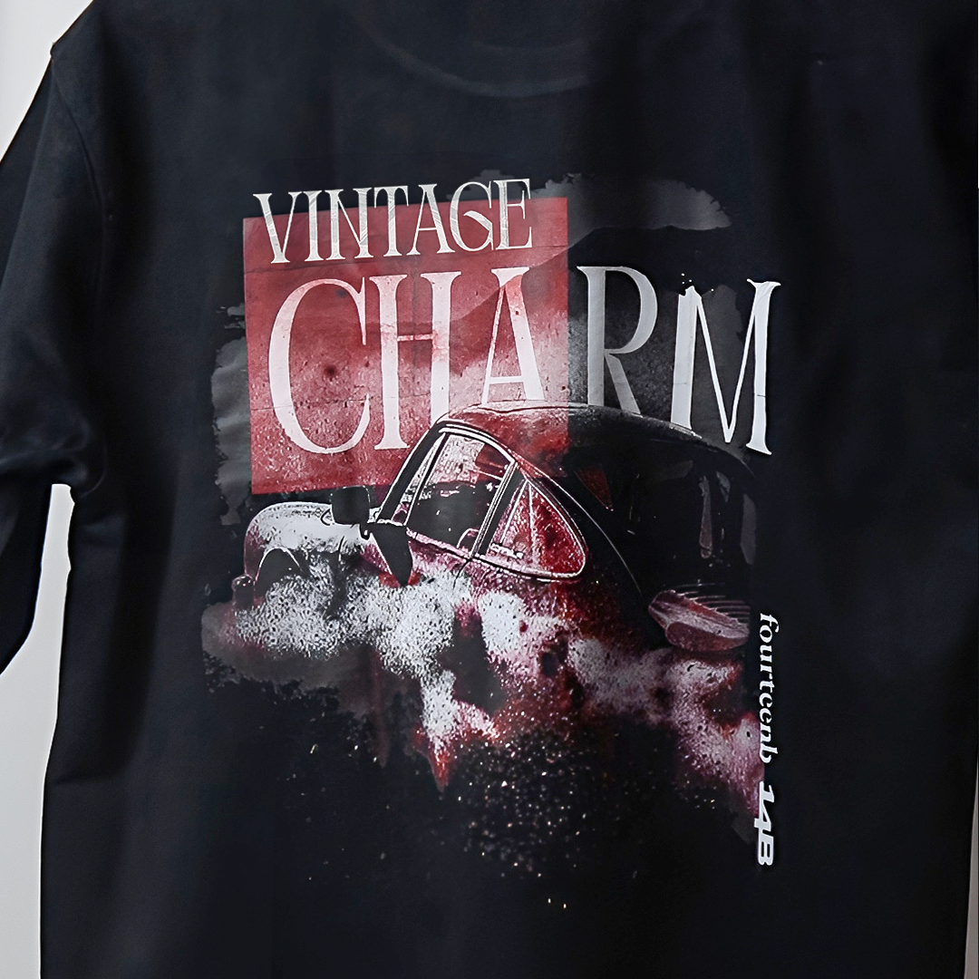 Vintage Charm Black T-Shirt